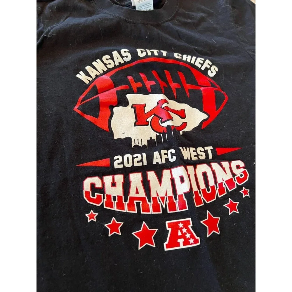 Kansas City Chiefs 2021 AFC West Champions Championship T-Shirt‎ Tee Shirt Youth